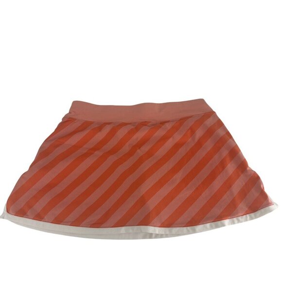 Nike Fit Dry L Coral & White Striped Tennis Skirt With Built-In Shorts - Picture 2 of 11